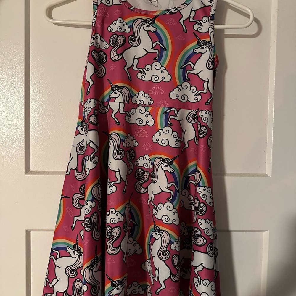 Pink Unicorn and Rainbow Dress